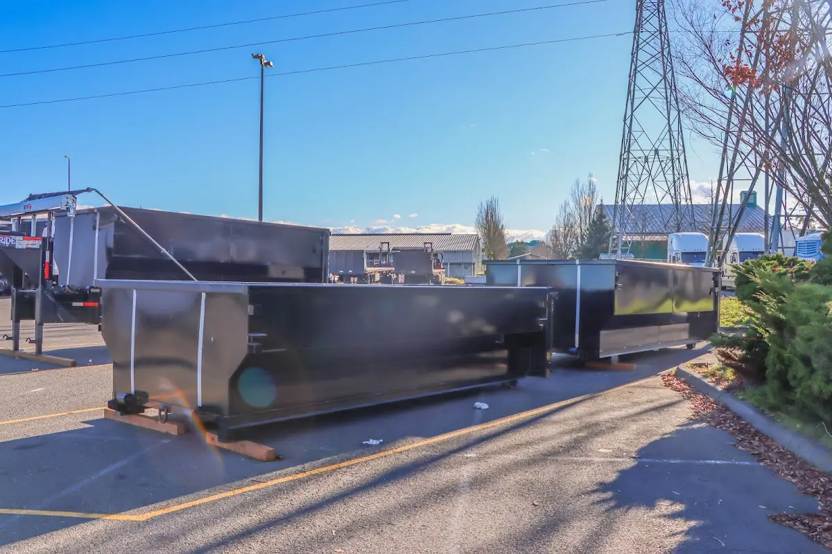 Roll-off dumpster ready for waste disposal at job site for 12 Yard Dumpster Rental in Pike Road